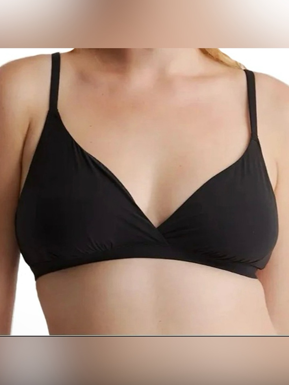 Quince Second Skin Crossover Bralette Sz Large